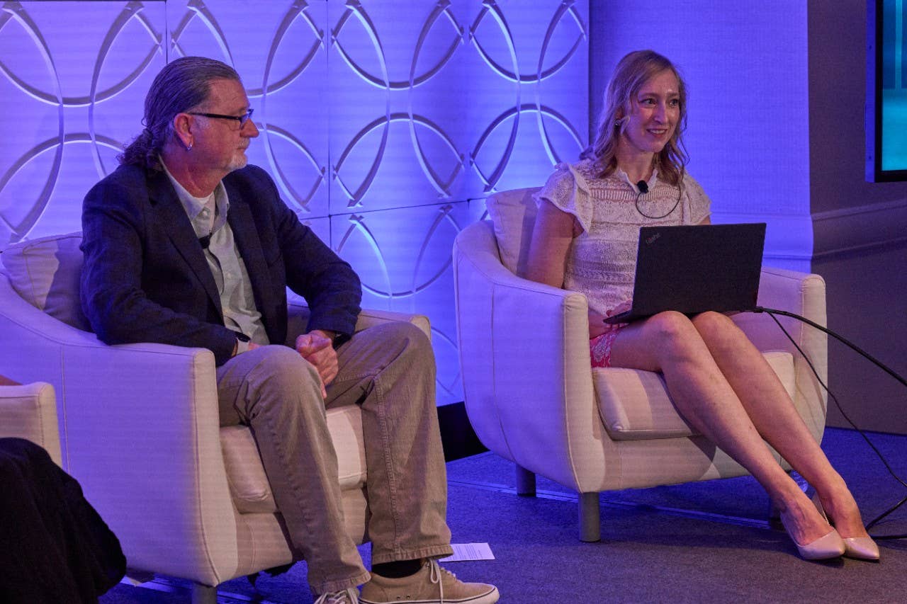 WGU leaders Darin Hobbs, vice president, learning and employment records, and Kymberly Lavigne-Hinkley, director, learning and employment records presented a live demonstration of the Achievement Wallet at the ASU+GSV Summit.