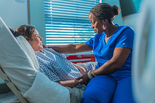 renew health nurse at bedside